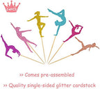 Gymnastics Cupcake Topper Gymnast Themed Cake Food Fruit Dessert Appetizer Picks Girl Birthday Party Supplies Colorful Glitter Decorations Set of 24