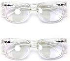 V.W.E. 2 Pairs of Comfortable Classic Retro Reading Glasses - Bifocals - Spring Hinge - Clear Transparent Frame