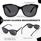Bifocal Reading Sunglasses Womens, Square Sun Readers Outdoor Reading Glasses for Women UV400 Protection/Anti Glare