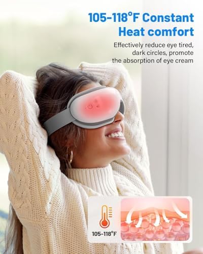 Morelax Eye Massager with Heat & Bluetooth Music, Birthday Gifts for Women, Reduce Eye Strain, Headache Relief and Improve Sleep, Eye Care Device for Migraine, Gifts for mom/Sister/Wife