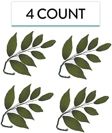 Global Sugar Art Dark Green Leaf Sugar Cake Flower Sprays, 4 Count by Chef Alan Tetreault