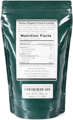 Hunza Organic French Lentils (2 lbs)