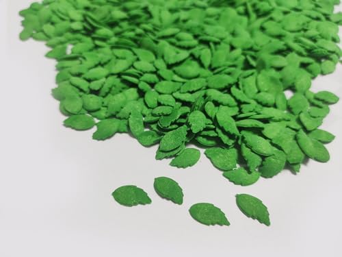 Edible Mini Sugar Green Leaf Sprinkles Cake Cupcake Toppers Cookie Decorations Sweet Dessert Sprinkle for Cake Decorating, 3.4 oz