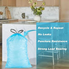 Perfect Fits Code D 100 Count Compatible with simpIehuman Code D Heavy Duty Trash Bags THICK Garbage Can Liners Reinforced Drawstring Trash Bags Blue 50 & White 50 TOTAL 100 Count GRAND SAVE!