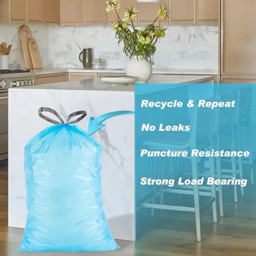 Perfect Fits Code D 100 Count Compatible with simpIehuman Code D Heavy Duty Trash Bags THICK Garbage Can Liners Reinforced Drawstring Trash Bags Blue 50 & White 50 TOTAL 100 Count GRAND SAVE!