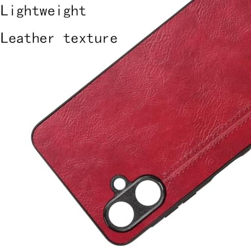 Case Compatible with Oppo A76 4G,Compatible with Oppo A36 4G [PU Leather Texture][PU+PC+TPU] 3 in 1 Camera Protection Cover Red