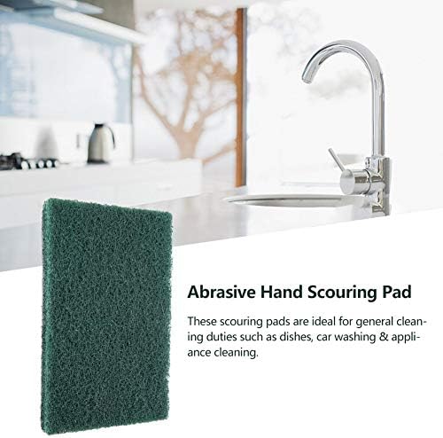 5pcs Industrial Abrasive Sponge Scourer Pads for Cleaning, Finishing & Surface Prep – Coarse Green Heavy-Duty Scrubbing Sponges for Metal, Wood, Painted Surfaces