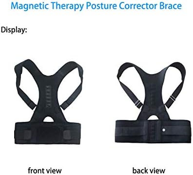 Magnetic Therapy Posture Support Back Brace -FDA Approved Medical Grade Adjustable Posture Corrector Brace Shoulder Back Support Belt- Relieves Neck, Back and Spine Pain (M)