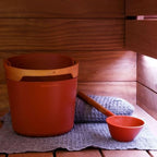 Harvia HELMI, Sauna Bucket & Ladle Sets (Terracotta)