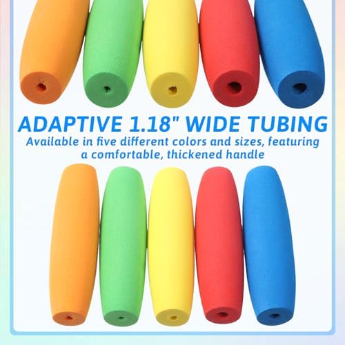 10 Pcs Foam Grip Tubing Handle Built up Tubing Padding Grips No-Cut Utensils Adaptive Grip Pens Foam Tube Cutlery Grips Comfort for Disabled and Elderly