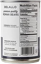 DeLallo Roman Beans, Borlotti Beans for Soups, Salads, and Dips, Non-GMO, Kosher, No Preservatives, Tender Creamy Texture, 15.5 oz Can, (6 Pack)