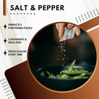 Green Direct Salt and Pepper Packets, 200 pcs, 100 Salt & 100 Pepper Packs for Convenient Seasoning Individually Sealed, Disposable Sachets for Food Service, Cafes, Travel, and Everyday Use