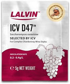 Lalvin D47 Wine Yeast (10 Pack) - Make Wine Cider Mead Kombucha At Home - 5 g Sachets - Saccharomyces cerevisiae - Sold by CAPYBARA Distributors Inc.