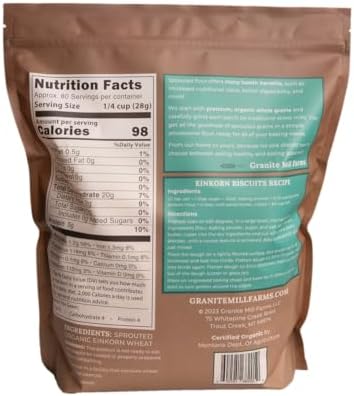 Sprouted Organic Ancient Grain Flour Collection by Granite Mill Farms, (Einkorn, Emmer, Spelt, & Kamut stone-milled flours), 5 lb. 4-pack