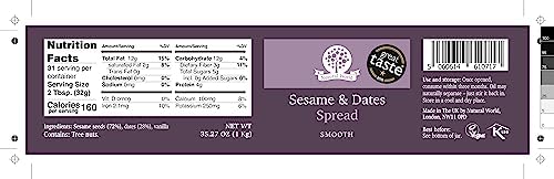 Nutural World - Sesame and Dates spread 35 Oz (1kg) Great Taste Award winner