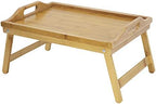 KKTONER Bamboo Bed Table Tray Breakfast Tray with Folding Legs Bed Tray for Eating and Laptop Serving Trays for Bedroom Snack Tray Bed Table Drawing Table (40)