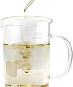 QWORK Beaker with Handle, 1000ml/33.81oz Measuring Cup, Borosilicate Glass,Beaker Mug with Pouring Spout