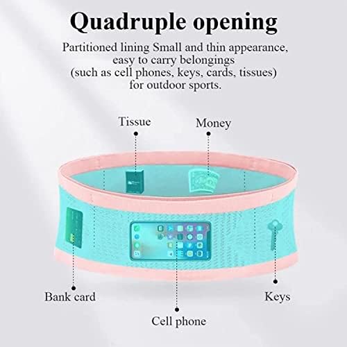 2023 New Multifunctional Knit Breathable Concealed Waist Bag, Running Pack, Adjustable High-capacity Running Fanny Pack, Suitable for Female Male Outdoor Activities Running Fanny Pack (Pink, 4-XL)