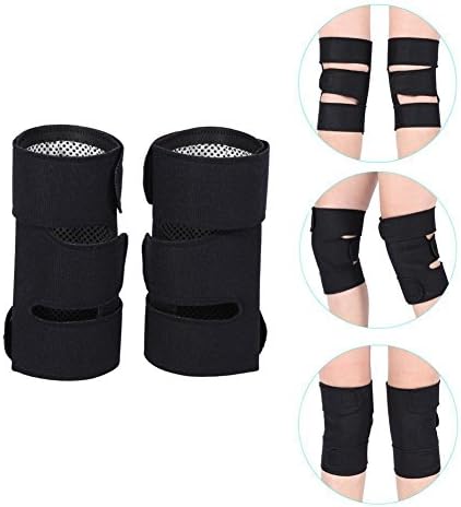 1Pair Self Heating Knee Brace Sleeve, Adjustable Tourmaline Magnetic Therapy Knee Pad Support with Open Patella Stabilizer