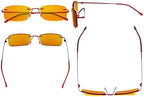 Eyekepper Titanium Rimless Orange Tinted Lenses Computer Reading Glasses Readers Men Women