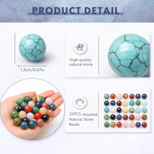 Crystal Sphere Ball Set, Gemstone Sphere Balls, Natural Gemstone Polished Sphere Collection, Assorted Crystal Stones, Natural Stone Spheres, 6-20mm(12mm-25)