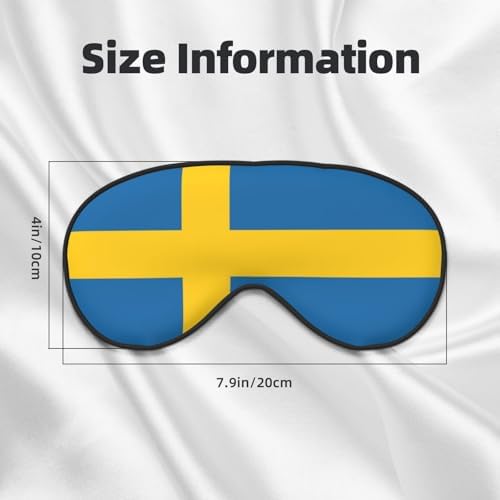 Swedish Flag Night Mask Soft Reversible Eye Cover Adjustable Strap Light Blocking Comfortable Rest