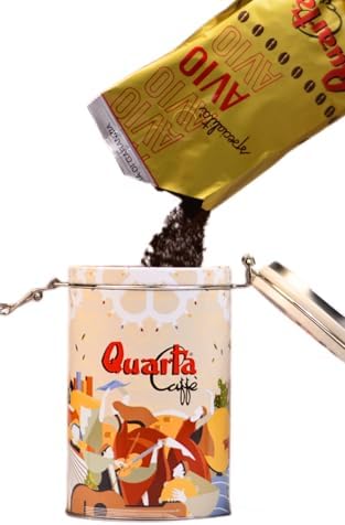 Quarta Caffe Barattolo With Avio Oro Ground Espresso Coffee 8.8oz