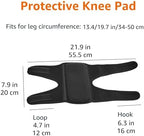 Amazon Basics Over/Under Knee Pads with Foam Padding for Kneeling, Indoor and Outdoor Use, 8.5", One Size, Black, 1 Pair