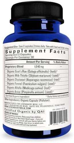 Legendairy Milk Liquid Gold Lactation Support | Lactation Supplement with Organic Goats Rue, Milk Thistle, Shatavari, Fennel, Alfalfa & Anise | Breastfeeding Supplements, 60 Count