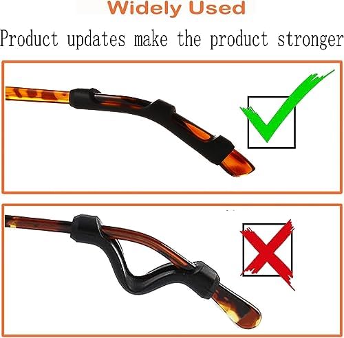 MOLDERP Eyeglass Ear Cushions - Soft Silicone Glasses Ear Grip Temple Tips Eyeglass Pads Anti Slip Eyeglasses Ear Hook Comfort Sport ，7 Pairs (Clear,Black, all)