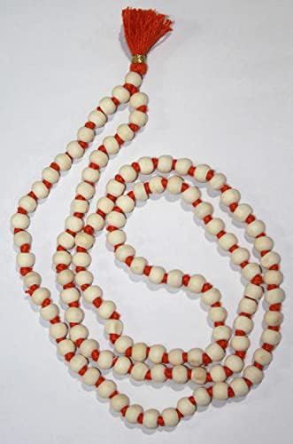 IS4A 8MM TULSI HOLY BASIL PRAYER BEADS JAPA MALA NECKLACE HAND KNOTTED KARMA (108+1) BEADS BLESSED & ENERGIZED HINDU TIBETAN BUDDHIST SUBHA ROSARY