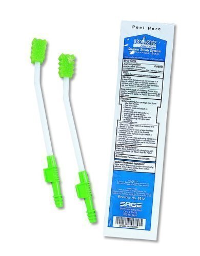 Sage Toothette® Oral Care Single Use Suction Swab System with Perox-A-Mint Solution - Each (1 System) / Case of 100 Systems