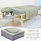VitalCozy 24 Pcs 8 Sets Massage Table Sheets Set Include Massage Bed Sheets Massage Bed Cover Massage Face Rest Cover Spa Bed Cover Washable Massage Fitted Sheet for Hair Salon Spa (Dark Color)