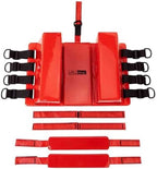 LINE2design Spine Board Head Immobilizer for Backboard - Universal EMS EMT Emergency Medical Re-usable Rescue Portable Lightweight with Adjustable Straps - Red
