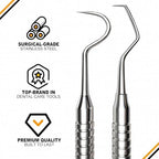 Dental Tools, Dental Pick for Teeth Cleaning, Stainless Steel Hygiene Kit with Tooth Scraper Plaque Tartar Remover - with Case