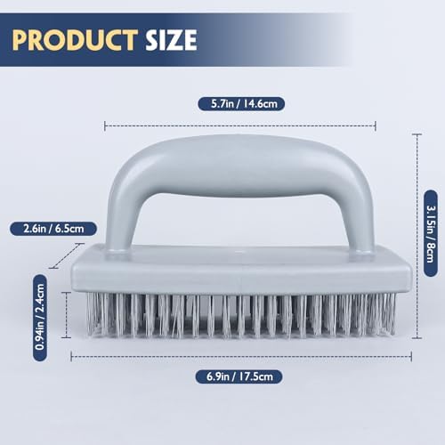 Stainless Steel Wire Brush Set 3Pcs,6.9" x 2.6"Size,144 Bundles of Bristles,Block Wire Brush with Strong Handle,for Cleaning Welding Slag & Rust,Dust and Paint Scrubbing