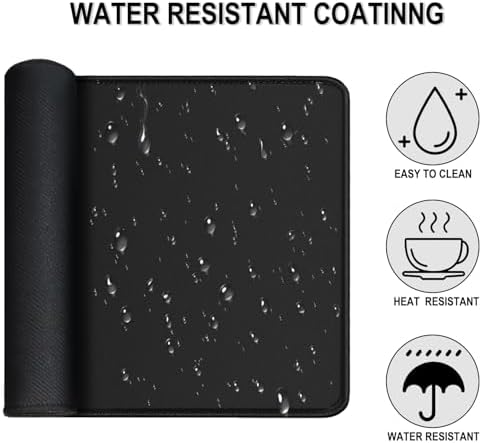 Large Gaming Mouse Pad, 31.5" x15.7" Large Extended Desk Mat with Superior Micro-Weave Cloth, Water Resist Keyboard Mousepad with Non-Slip Base, Laptop Desk Pad for Office Home Gaming, Black