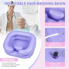 Inflatable Shampoo Basin - Portable Shampoo Bowl, Hair Washing Basin for Bedridden, Disabled,Injured, Hair Wash Tub for Dreadlocks and at Home Sink Washing (Light purple)