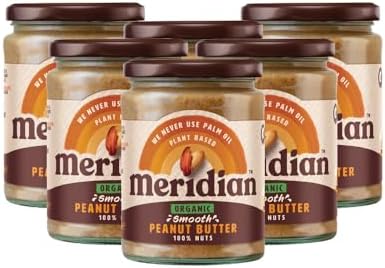 Meridian Organic Peanut Butter Smooth No Salt 280g - Pack of 6