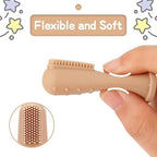 UHFi Baby Toothbrush Finger Toothbrush Oral Cleaner Kit with 5PCS Baby Tongue Cleaner Toddler Silicone Tooth Brush 0-6 Months 6-12 Months (Clay/Ivory+30PCS Toothbrushes)