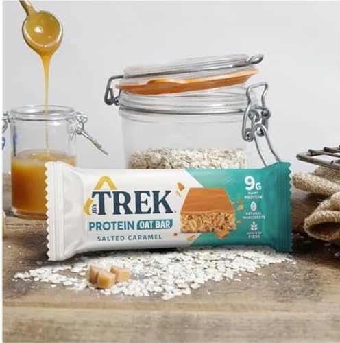 Trek Salted Caramel Protein Flapjacks 3X40g *100% plant based ingredients, No artificial sweeteners, 9g protein, Vegan friendly, Gluten free* Imported from UK/England/Britain