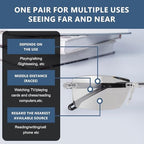 2 Pcs of Auto Focus Glasses, Intelligent Zoom Anti-Blue Light Presbyopia Glass with Case and Glasses Cloth, Smart Zoom Reading Glass