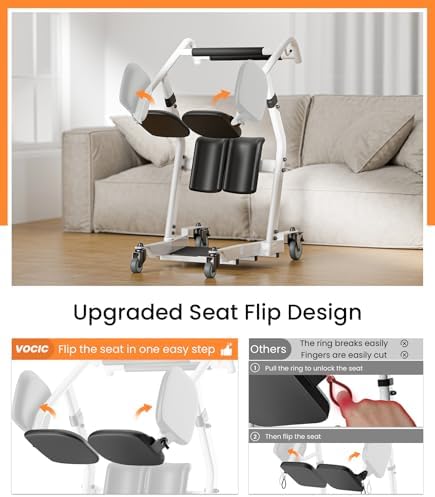 VOCIC Sit to Stand Lift, One-Step Stand Assist Lift for Elderly, Patient Lift Chair Transport Unit with Wheels, Fall Prevention & Muscle Building, AY03 2026 Upgraded