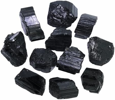 Black Tourmaline Crystals, Bulk Crystals, Crystals and Healing Stones, Rocks for Tumbling, Amathesis Crystal, Raw Crystals Bulk, Calcite Crystal for Decoration, Wicca, Reiki, Chakra, Energy(1LB)