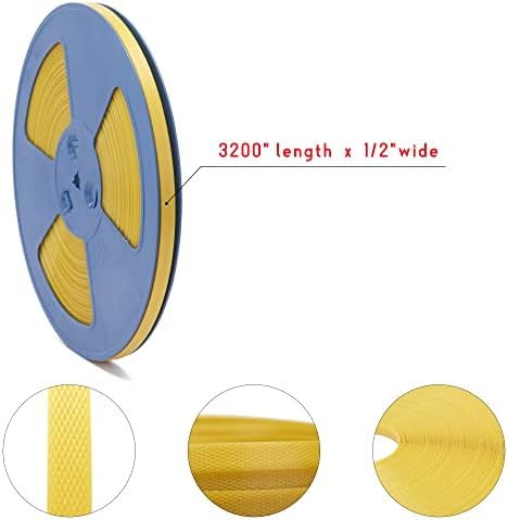 Poly Strap, Polypropylene(PP) Strapping Roll, 1/2" Width, 3200" Length - Ideal for Packaging and Shipping
