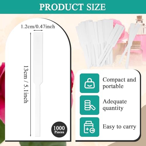 1000 Pcs Perfume Tester Strips - Perfume Blotter Essential Oils Paper Test Strips -Premium Fragrance Tester Strips for Scent Evaluation - Fragrance Strips for Aromatherapy & Spice Oils (White)