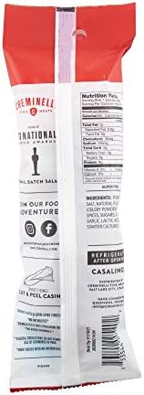 Creminelli Casalingo Salami, (3 count, 5.5oz), Humanely Raised Pork*, No Added Nitrates or Nitrites, No Artificial Ingredients, Gluten Free, Keto & Paleo Friendly Snacks, 44g Protein Per Package, 0g Sugar**,