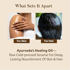 OHRIA Ayurveda Cold Pressed Raw Sesame Hair Oil, 6.76 Fl Oz