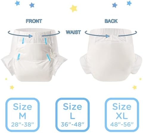 Littleforbig Adult Diaper 10 Pieces - ABDry White Diapers (X-Large 48"-56")