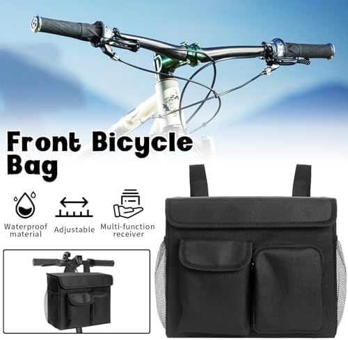 Electric Scooter Basket - Convenient Mobility Scooter Bag With 14-In Laptop Pocket and Cup Holders, Easy Installation for Bike, Mobility Scooter Accessories for Adults